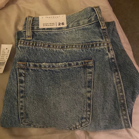 PACSUN High Rise Straight Button-fly Jeans Size 26 - Picture 3 of 15